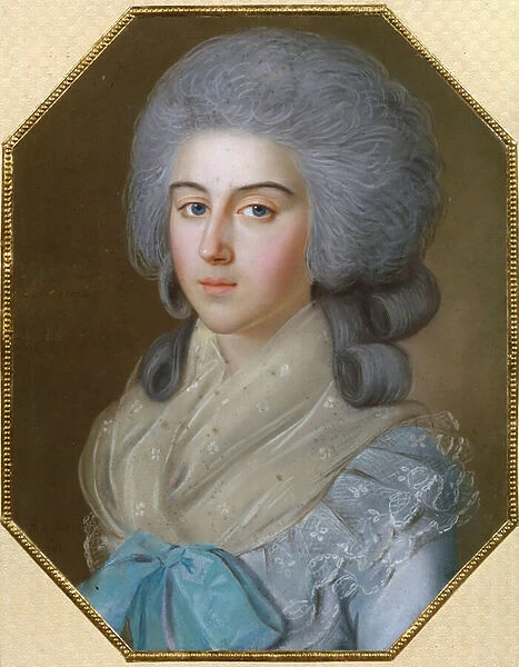 Portrait de la comtesse Anna Alexandrovna Golitsyna (1739-1816), baronne Stroganova, epouse de Mikhail Mikhailovitch Golitsyne (1731-1806) - Dessin de Johann Bardou (1745-1788)