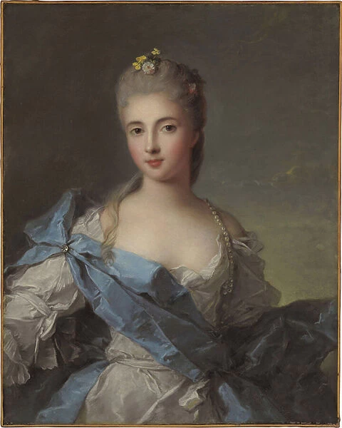 Portrait de la duchesse de la Rochefoucault (Louise Elisabeth de la Rochefoucault, duchesse d Enville, 1716-1797) - Peinture de Jean Marc (Jean-Marc) Nattier (1685-1766), huile sur toile, 80x64, 5 cm - (Portrait of Duchesse de la Rochefoucauld)