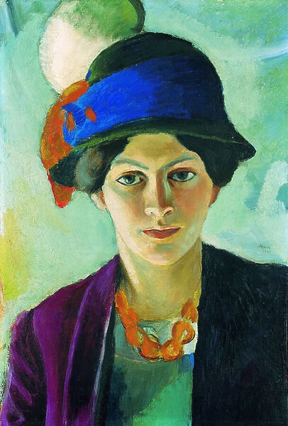 'Portrait de la femme de l artiste avec un chapeau'(Artist