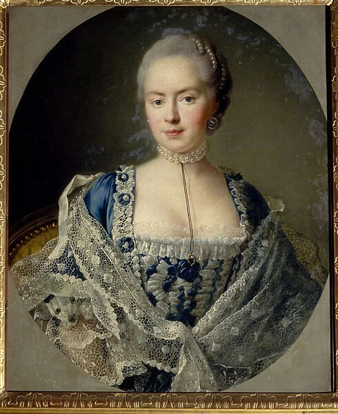 Portrait de la princesse Daria Petrovna Saltykova (Saltykoff) (nee Chernysheva, 1739-1802). (Portrait of the Princess D. P. Saltykova). Peinture de Francois Hubert Drouais (1727-1775), huile sur toile, 1762. Art francais, 18e siecle, art rococo