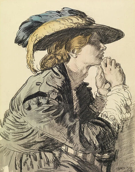 Portrait of a Lady, 1901 (chalk with tinted washes on paper)