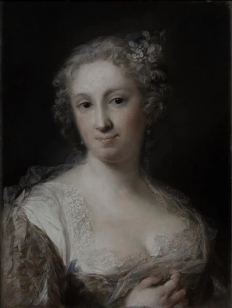 Portrait of a Lady, c. 1730-40 (pastel on paper, laid down on canvas)