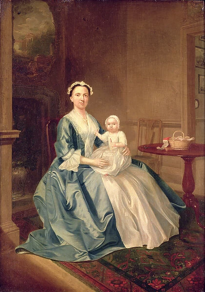 Portrait of a lady of the Lister family and Child
