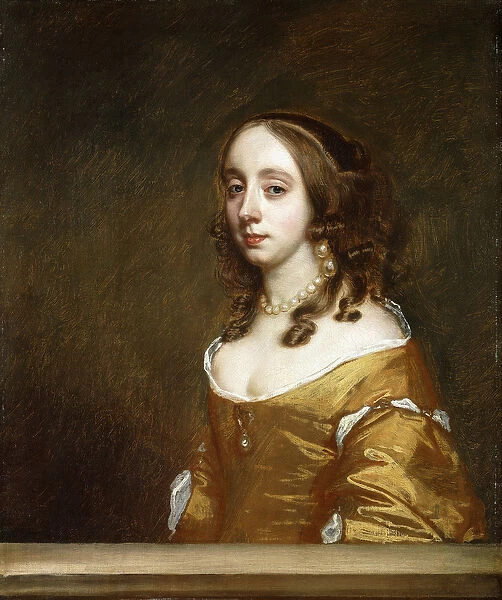 Portrait of a Lady of the Popham Family, half-length, Behind a Casement
