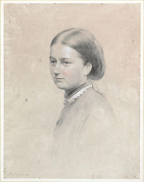 Portrait of Lady Rachel Scott (chalk & w  /  c on paper) (pair to 445140)