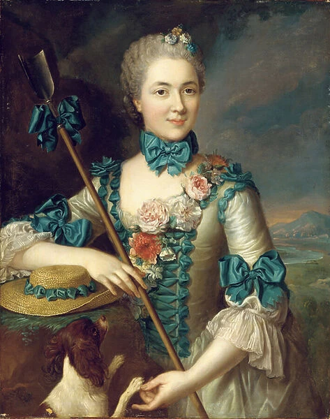 Portrait of a lady, said to be Madame Louise Suzanne Edmee Martel as a shepherdess