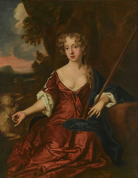 Portrait of a lady, said to be Nell Gwynne as a shepherdess (oil on canvas)