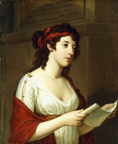 Portrait of a Lady as Sappho, (oil on canvas)