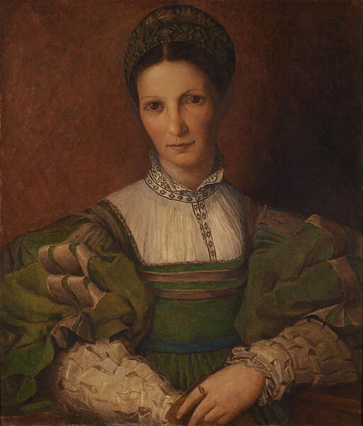 Portrait of a lady, after Sebastiano Del Piombo, 1879 (Watercolour)