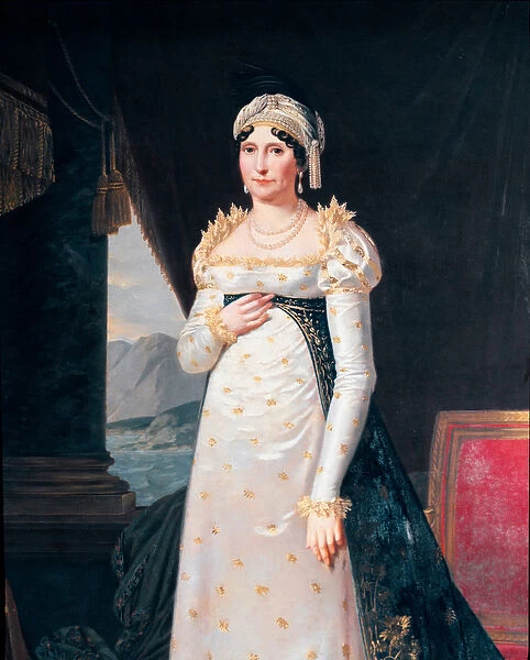 Portrait of Laetitia Bonaparte, mother of Napoleon. Detail. 18th-19th century (painting)