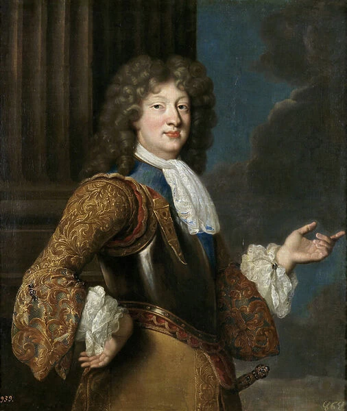 Portrait of Louis, Grand Dauphin of France - Troy, Francois, de (1645-1730) - Oil on canvas - 105x87 - Museo del Prado, Madrid