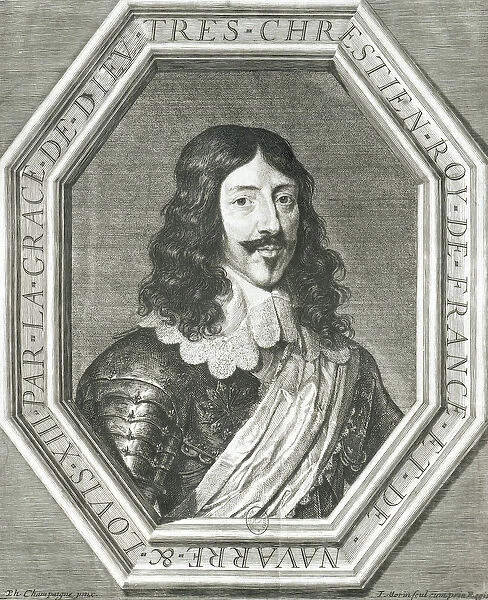 Portrait of Louis XIII (1601-43) engraving by Jean Morin (engraving) (b  /  w photo)