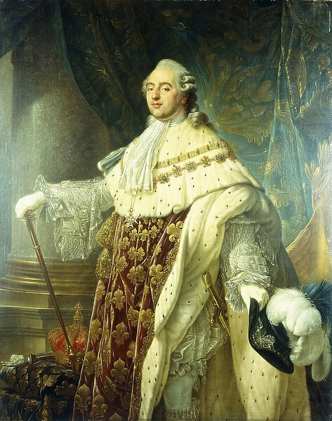 Portrait of Louis XV Wearing Robes of State, (oil on canvas)