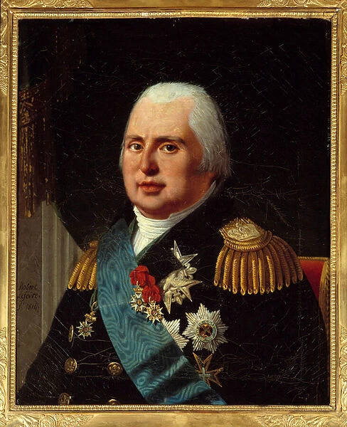 Portrait of Louis XVIII (1755-1824), King of France, in military uniform with the Legion