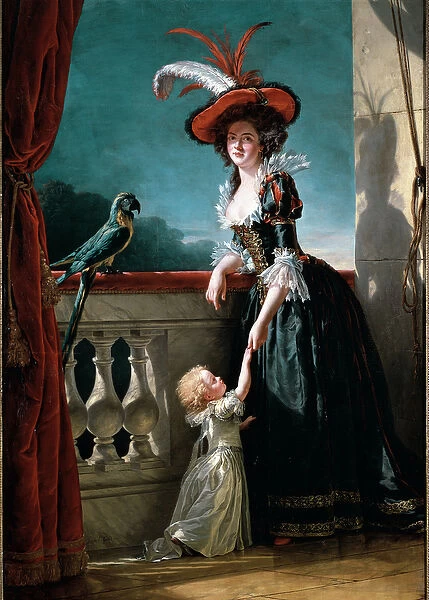 Portrait of Louise Elisabeth of Franceand her son, Don Ferdinand (oil on canvas, 1788)