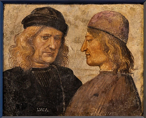 Portrait of Luca Signorelli and the chamberlain Niccolo d Agnolo Franchi, 1503 (tempera on terracotta)