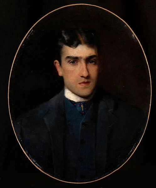 Portrait de Lucien Guitry (1860-1925) (Portrait of Lucien Guitry) - Peinture de Konstantin Yegorovich Makovsky (Constantin Makovski) (1839-1915) huile sur toile (64x51 cm) - Collection privee