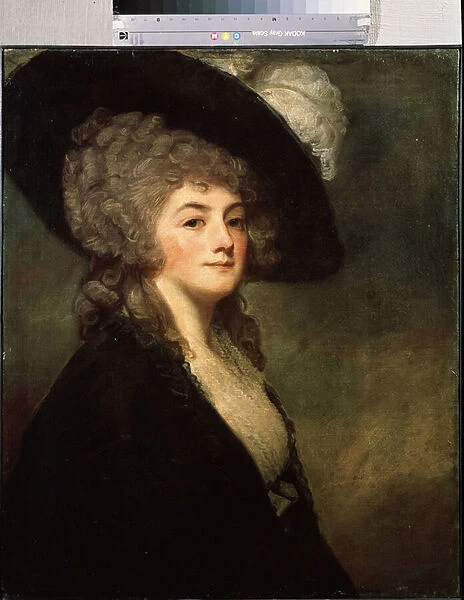 Portrait de madame Harriet Greer (18eme siecle). Peinture de George Romney (1734-1802), huile sur toile, 1781, art anglais. Musee de l Ermitage, Saint Petersbourg
