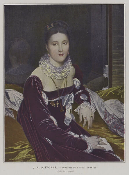 Portrait of Madame de Senonnes (colour litho)