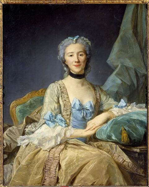Portrait of Madame de Sorquainville - Painting by Jean-Baptiste Perroneau