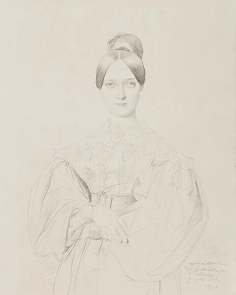 Portrait of Madame Thiers, 1834 (pencil on paper)