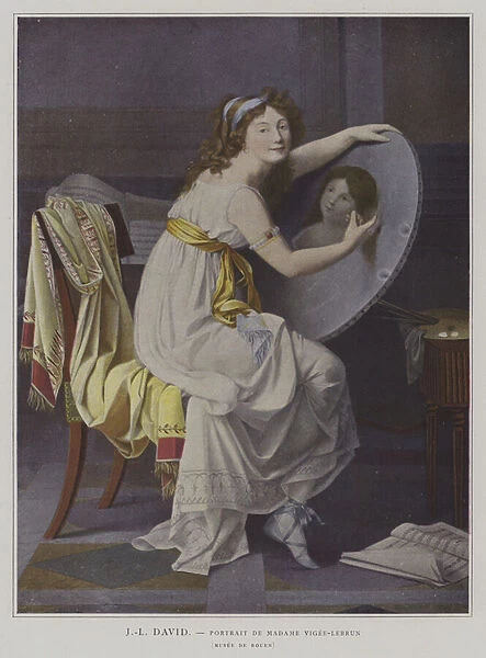 Portrait of Madame Vigee-Lebrun (colour litho)