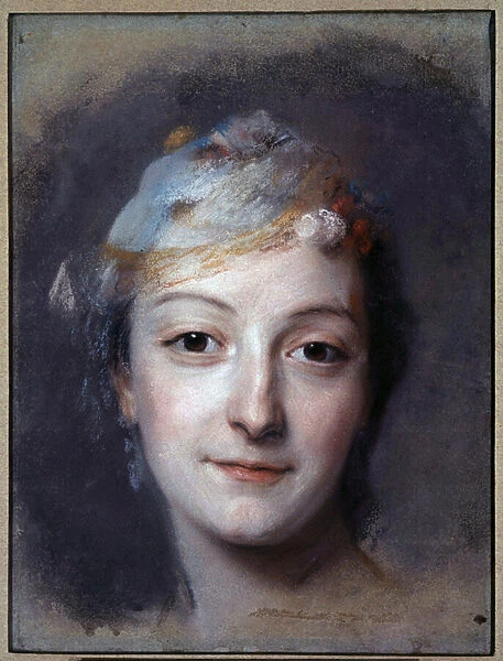 Portrait of Mademoiselle Marie Fel (1713-1794) Pastel painting by Maurice Quentin