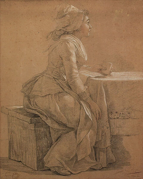 Portrait de Mademoiselle Marie Gabrielle Capet, the painter, 1790 (pastel)