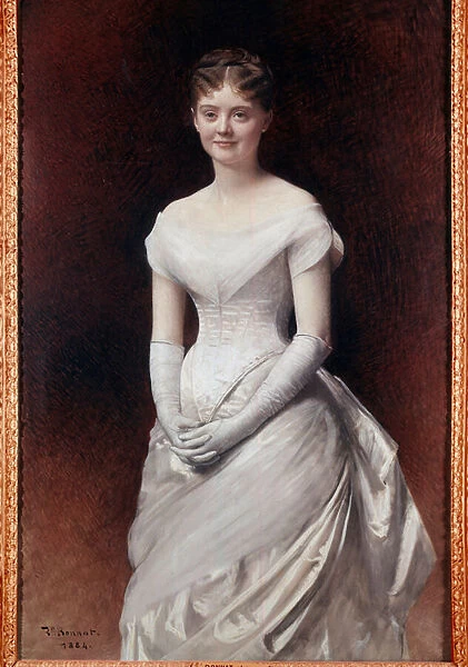 Portrait of Mademoiselle de Noille Painting by Leon Joseph Bonnat (1833-1922) 1884 Tours