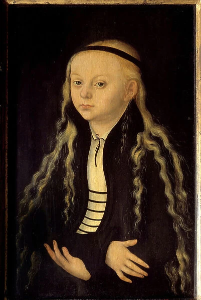 Portrait of Magdalena Luther (1529-1542) daughter of Martin Luther Painting by Lucas
