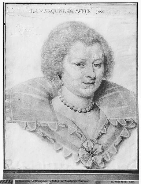 Portrait of Magdeleine de Souvre (1599-1678) Marquise de Sable, 1621 (pencil on paper)