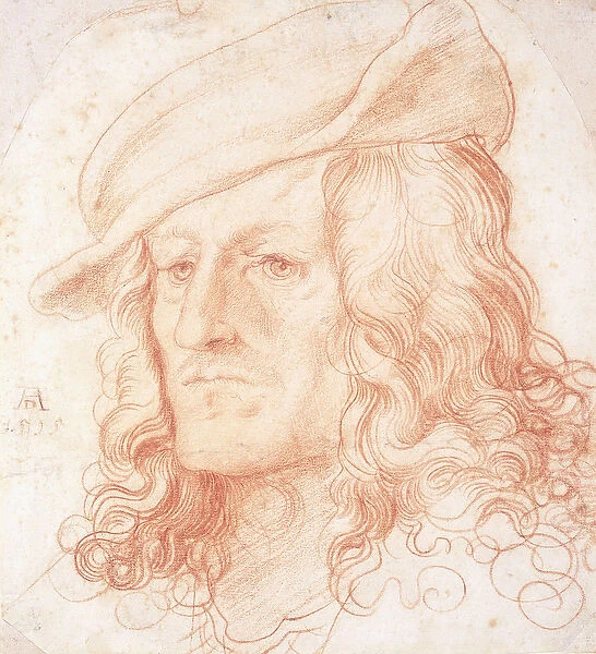 Portrait of a Man, bust-length, wearing a Hat, (red chalk)