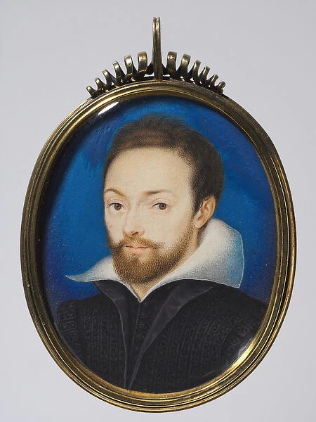 Portrait of a Man, c. 1615 (w  /  c on card in a later silver gilt frame)