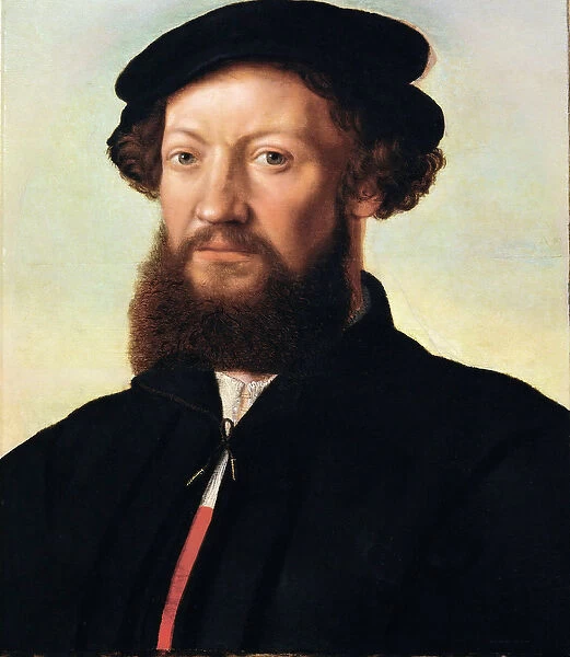 Portrait of a Man - Jan Sanders van Hemessen (c. 1500-c. 1566). Oil on wood, ca 1555