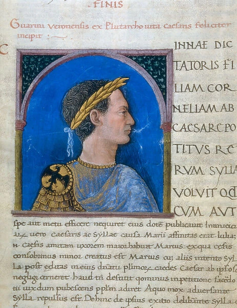 Portrait of a man, miniature from 'Vitae'of Plutarch