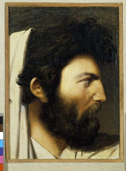 Portrait of a man of profile. Anonymous painting. Musee Granet, Aix en provence