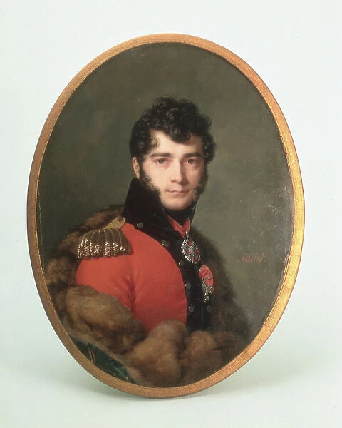 Portrait of a Man in a Red Uniform (w  /  c and gouache on ivory)