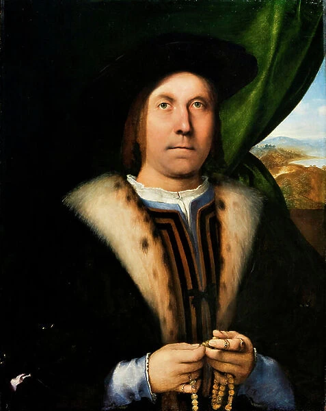 Portrait of a Man with a Rosary, c.1520 (oil on panel)