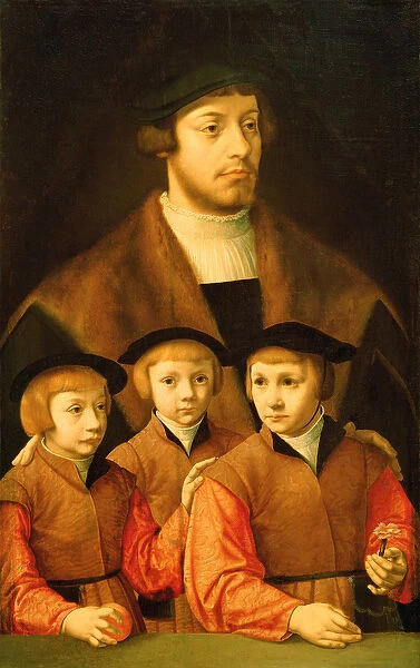 Portrait of a Man and His Three Sons, late 1530s-early 1540s (oil on canvas)