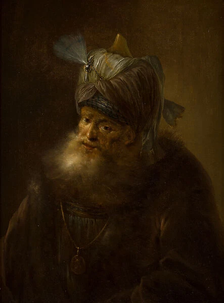 Portrait of a Man in a Turban (oil on canvas)