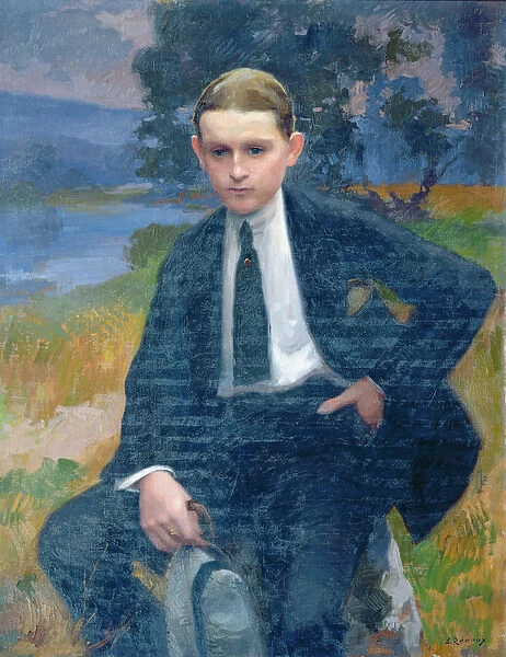 Portrait of Marcel Renoux aged about 13 or 14 (oil on canvas)