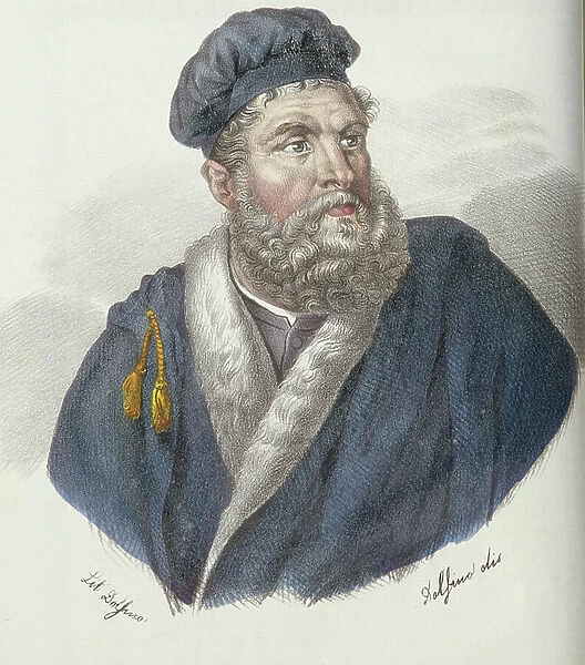 Portrait of Marco Polo, 1857 (litho)
