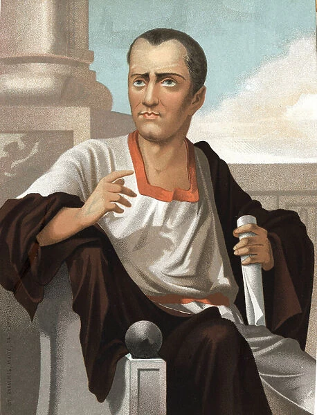 Portrait of Marcus Junius Brutus. Roman politician (v. 85 to 42 BC