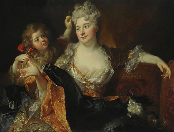 Portrait of Marguerite-Elisabeth Forest of Largilliere and her son Nicolas, c.1712 (oil on canvas)