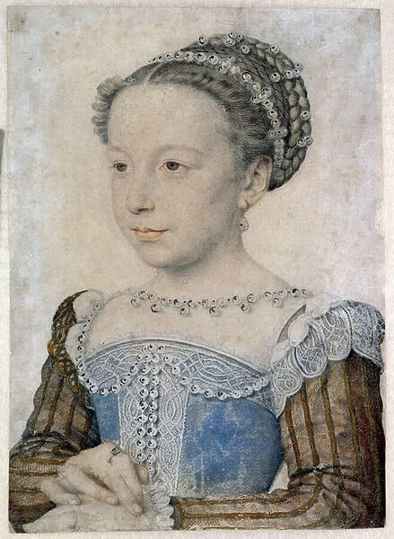 Portrait of Marguerite de Valois (1553-1615) or Queen Margot Drawing in pencil