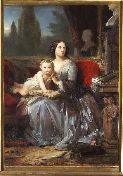 Portrait of Maria Brignole-Sale De Ferrari, Duchess of Galliera with His Son Filippo