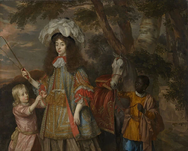 Portrait of Maria of Orange with Hendrik van Zuijlestein and a Servant