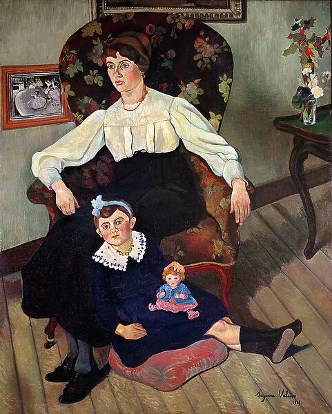 Portrait of Marie Coca and her Daughter, 1913 (oil on canvas)