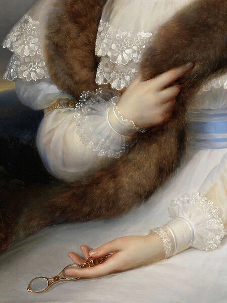 Detail of Portrait of Marie-Josephine Lafont-Porcher (oil on canvas)