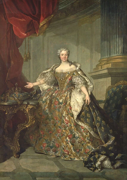 Portrait of Marie Leczinska (1703-68) (oil on canvas)